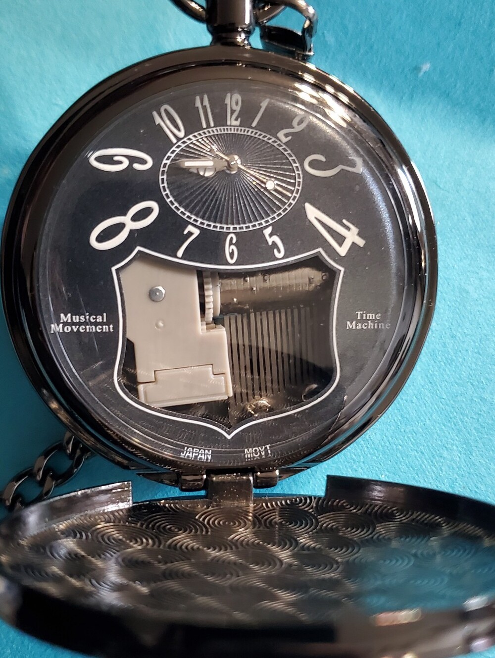 Tribute To Space Exploration Mechanical Musical Skeleton Pocket Watch - Picture 2 of 14